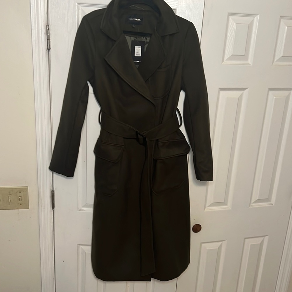Dark Olive, Trench Coat Size: L, NWT